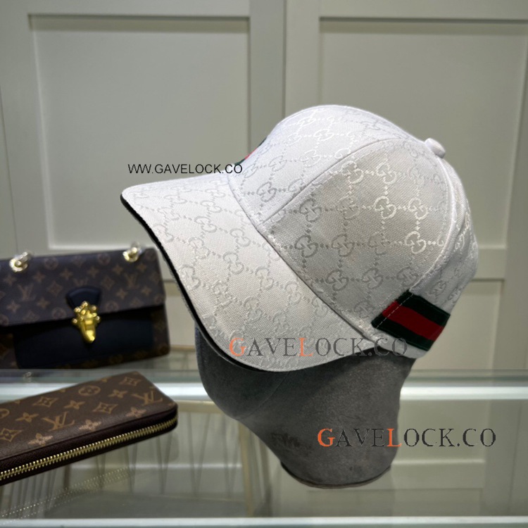 GG Web Stripe White Baseball Cap Sports